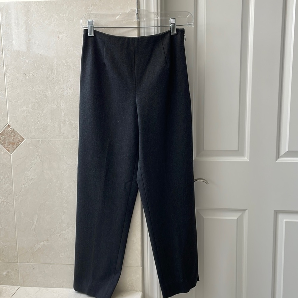 Talbot Stretch Straight Leg Dress Pants, Size 2P, Charcoal Grey